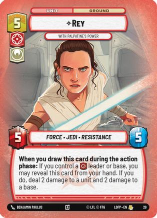 Rey - With Palpatine's Power (Foil) (29) - Organized Play Promos Foil
