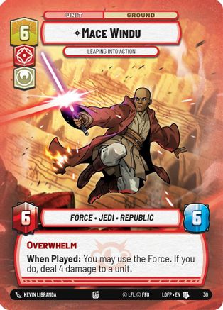 Mace Windu - Leaping into Action (Foil) (30) - Organized Play Promos Foil