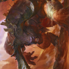 Moraug, Fury of Akoum // Moraug, Fury of Akoum (AZNR-066) - Zendikar Rising Art Series (Borderless) Foil