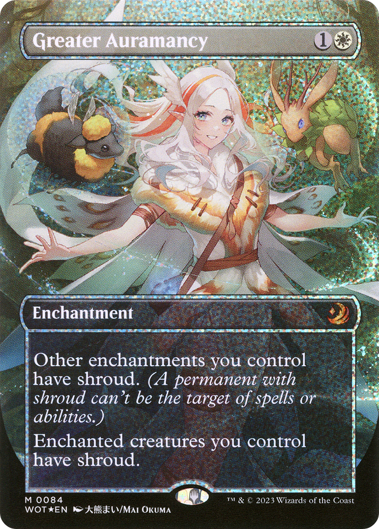 Greater Auramancy (Anime Borderless) (Confetti Foil) (WOT-084) - Wilds of Eldraine: Enchanting Tales (Borderless) Foil