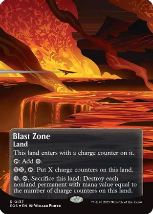 Blast Zone (0137) (Borderless) (Galaxy Foil) (EOS-137) - Edge of Eternities: Stellar Sights Foil