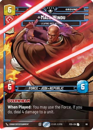 Mace Windu - Leaping into Action (69) (69) - Organized Play Promos Foil