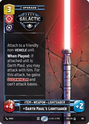 Darth Maul's Lightsaber (108) - Organized Play Promos Foil