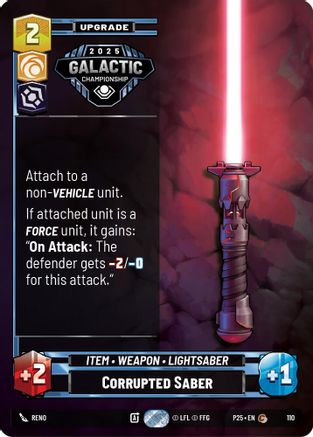 Corrupted Saber (110) - Organized Play Promos Foil