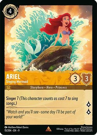 Ariel - Singing Mermaid (15/204) - Fabled Holofoil