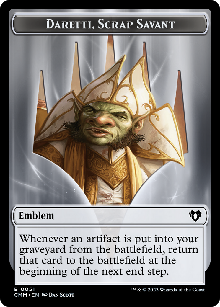 Daretti, Scrap Savant Emblem (TCMM-051) - Commander Masters Tokens