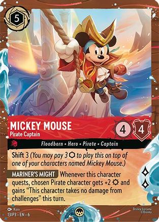 Mickey Mouse - Pirate Captain (Disney Cruise Promo) (13) - Disney Lorcana Promo Cards Holofoil