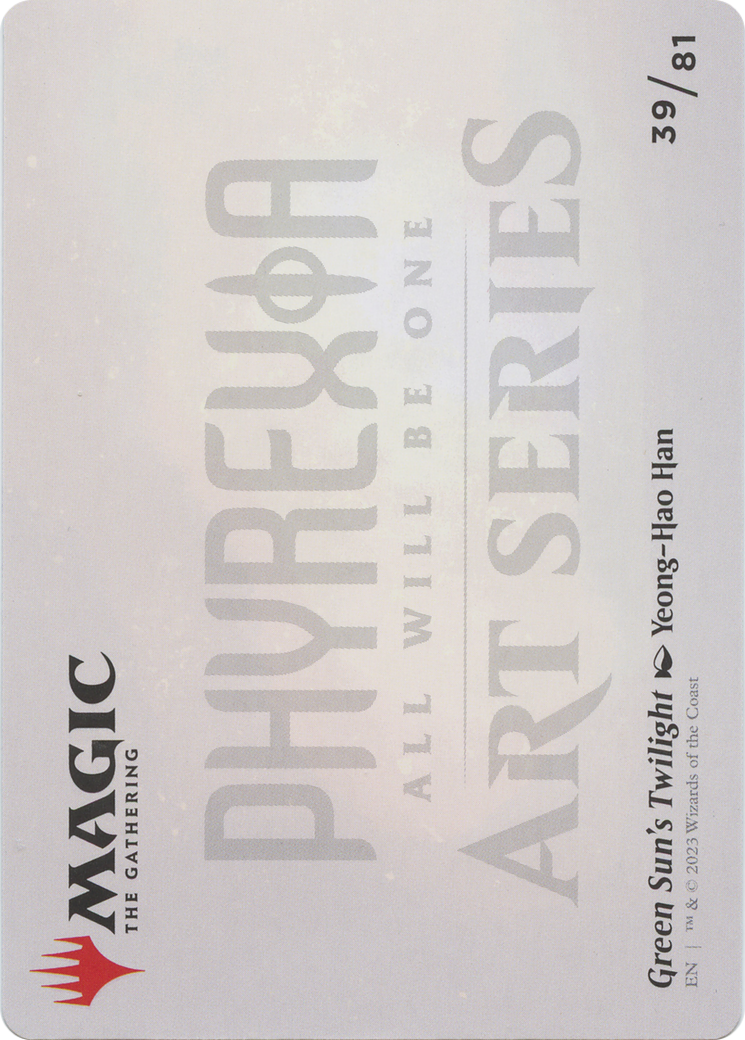 Green Sun's Twilight // Green Sun's Twilight (AONE-039) - Phyrexia: All Will Be One Art Series (Borderless)