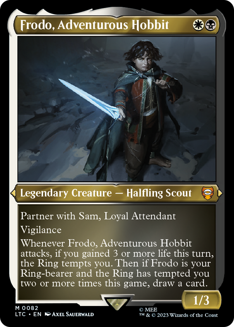 Frodo, Adventurous Hobbit (Display Commander) - Thick Stock (LTC-082) - Tales of Middle-earth Commander Foil