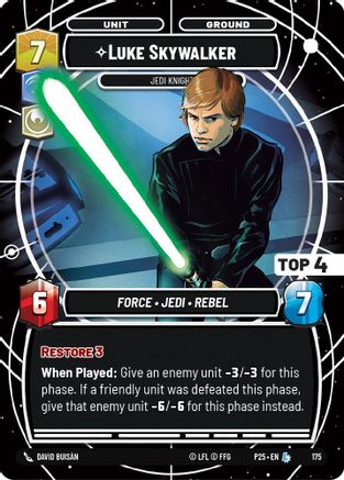 Luke Skywalker - Jedi Knight (Top 4) (177) - Sector and Regional Promos Season 1 Foil