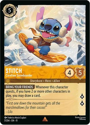 Stitch - Carefree Snowboarder (7/204) - Winterspell Cold Foil