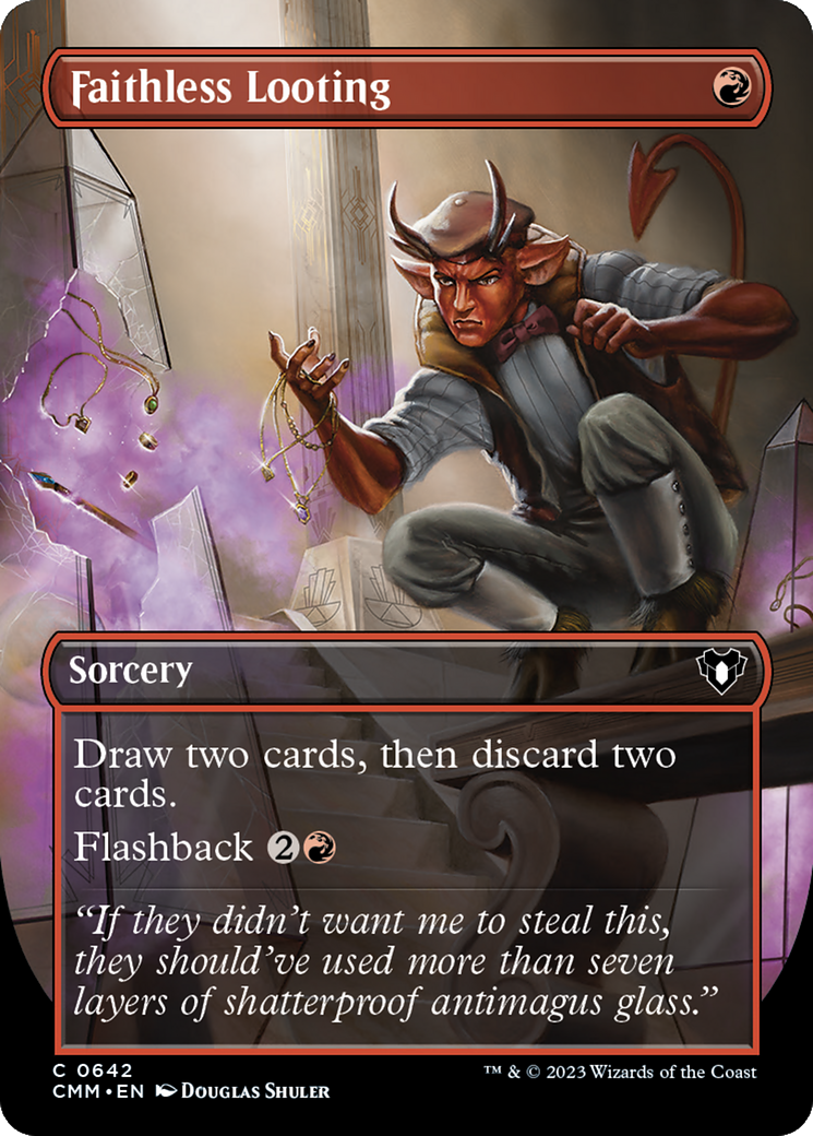 Faithless Looting (Borderless) (CMM-642) - Commander Masters (Borderless)