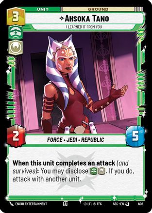 Ahsoka Tano - I Learned It from You (Foil) (606) - Secrets of Power Foil