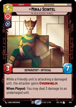 Miraj Scintel - The Weak Deserve to Kneel (Foil) (649) - Secrets of Power Foil
