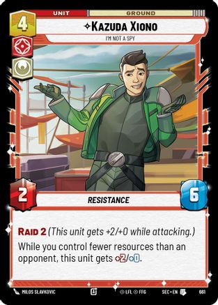 Kazuda Xiono - I'm Not A Spy (Foil) (661) - Secrets of Power Foil