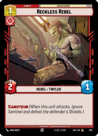 Reckless Rebel (Foil) (670) - Secrets of Power Foil