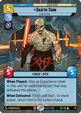 Darth Sion - Lord of Pain (Hyperspace Foil) (791) - Secrets of Power Foil