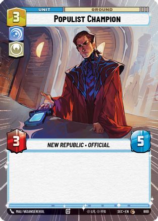 Populist Champion (Hyperspace Foil) (800) - Secrets of Power Foil