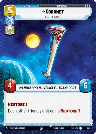Coronet - Stately Vessel (Hyperspace Foil) (803) - Secrets of Power Foil