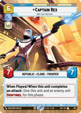Captain Rex - Into the Firefight (Hyperspace Foil) (804) - Secrets of Power Foil