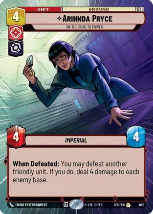 Arihnda Pryce - On the Road to Power (Hyperspace Foil) (892) - Secrets of Power Foil