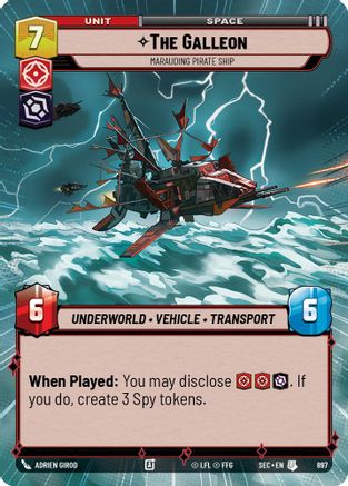 The Galleon - Marauding Pirate Ship (Hyperspace Foil) (897) - Secrets of Power Foil