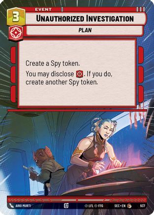 Unauthorized Investigation (Hyperspace Foil) (937) - Secrets of Power Foil