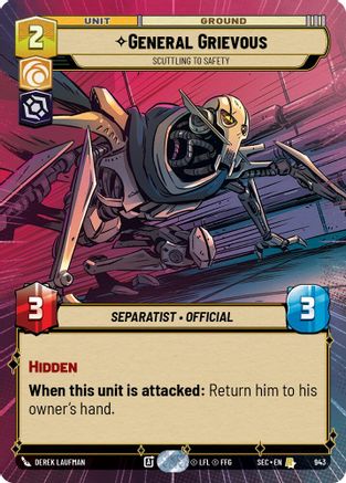 General Grievous - Scuttling to Safety (Hyperspace Foil) (943) - Secrets of Power Foil