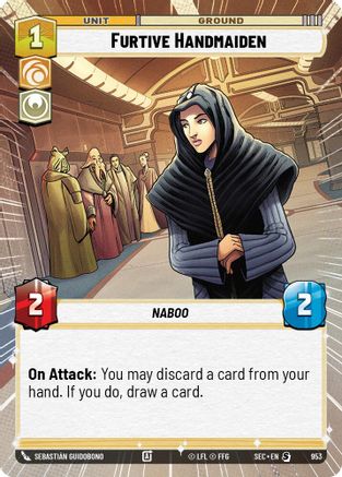 Furtive Handmaiden (Hyperspace Foil) (953) - Secrets of Power Foil