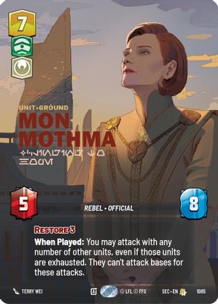 Mon Mothma - Clinging to Hope (Prestige Foil) (1085) - Secrets of Power Foil