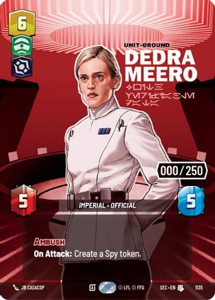 Dedra Meero - With Verifiable Data (Serialized) (1135) - Secrets of Power Foil