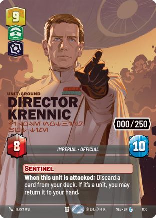 Director Krennic - I Lose Nothing But Time (Serialized) (1136) - Secrets of Power Foil