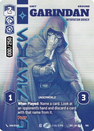 Garindan - Information Broker (Serialized) (1160) - Secrets of Power Foil