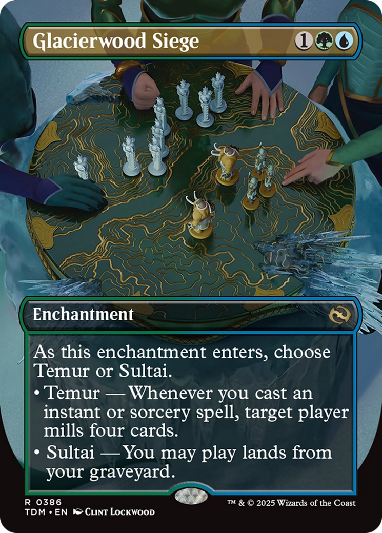 Glacierwood Siege (Borderless) (TDM-386) - Tarkir: Dragonstorm: (enchantment) (Borderless)