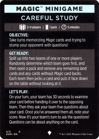 Careful Study (minigame) // Careful Study (cont'd) (MKHM-004) - Kaldheim Minigames
