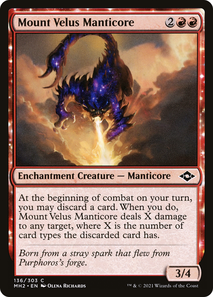 Mount Velus Manticore (MH2-136) - Modern Horizons 2: (enchantment) Foil