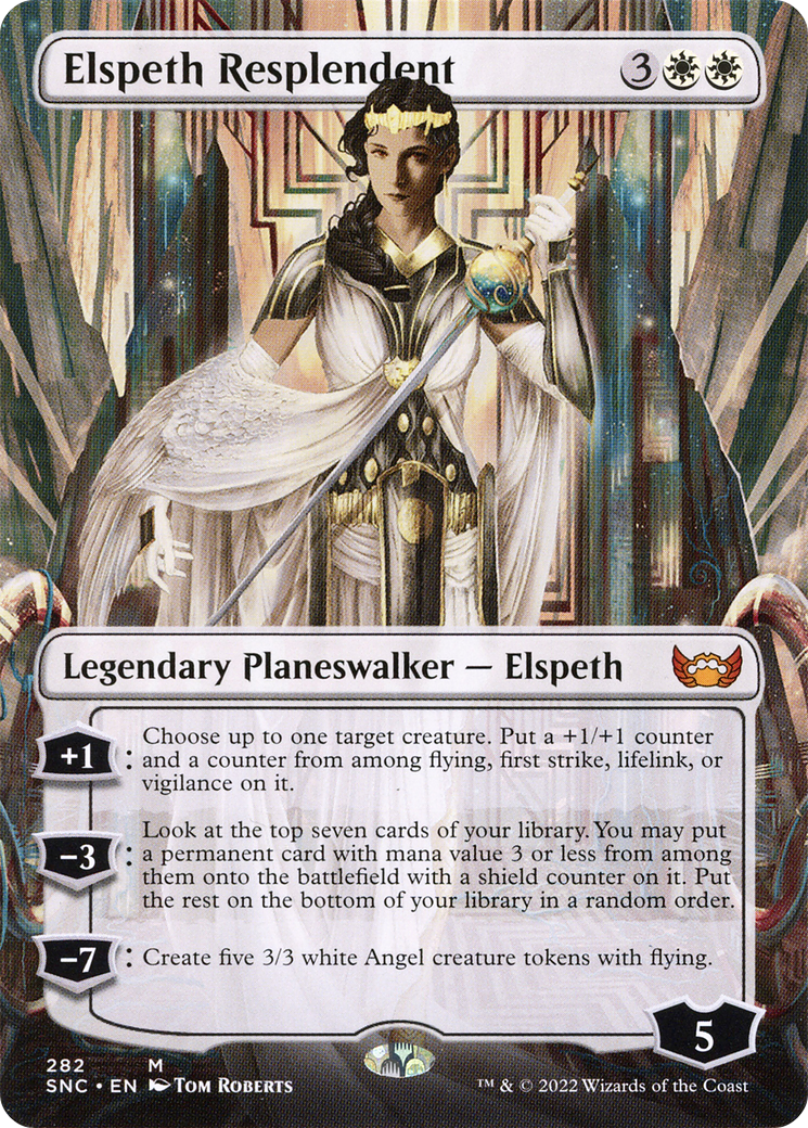 Elspeth Resplendent (Borderless) (SNC-282) - Streets of New Capenna (Borderless) Foil