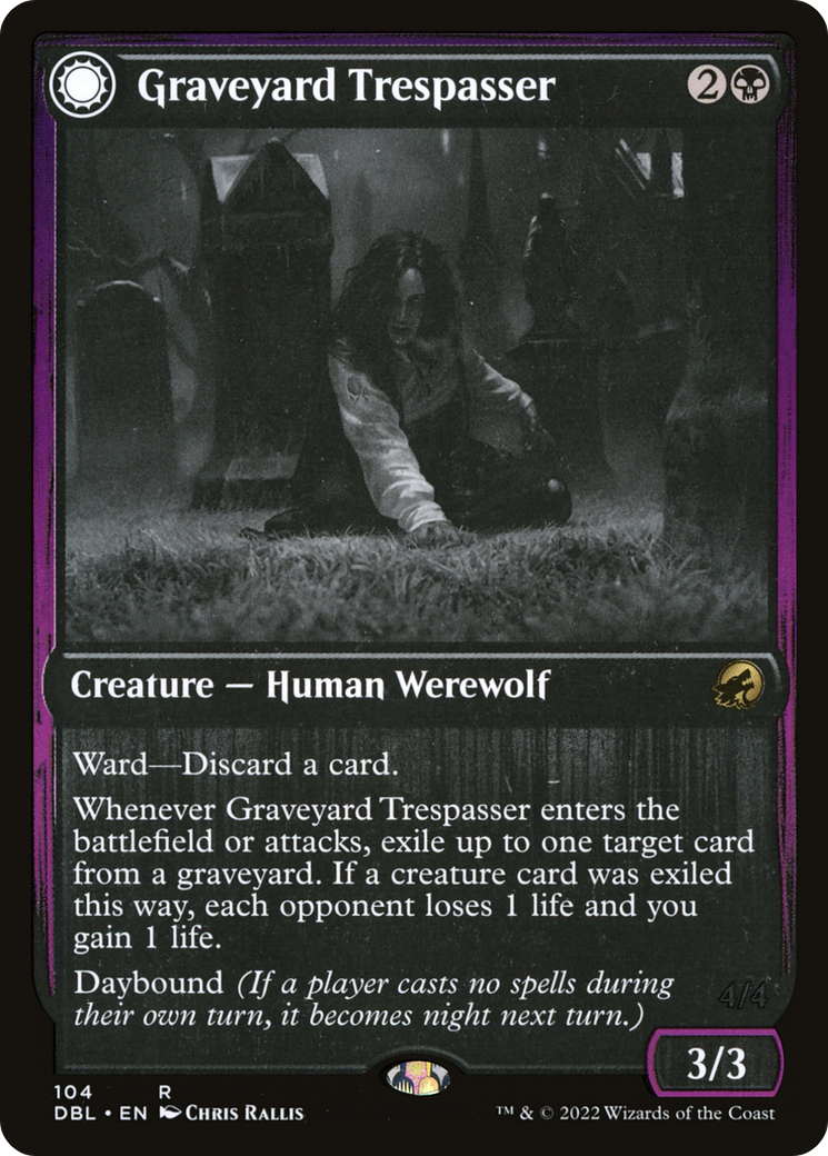Graveyard Trespasser (DBL-104) - Innistrad: Double Feature: (Double Faced Transform) Foil