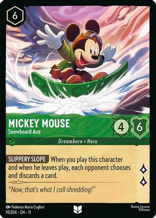 Mickey Mouse - Snowboard Ace (91/204) - Winterspell Cold Foil