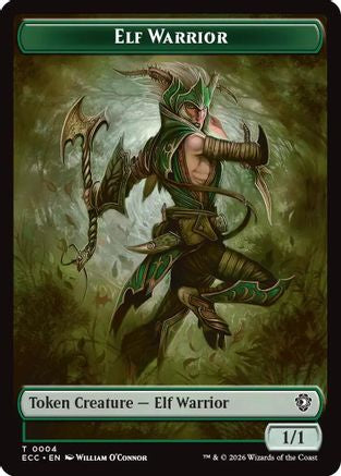 Elf Warrior (0004) // Plant (0005) Double-Sided Token (ECC-4 // 5) - Commander: Lorwyn Eclipsed Foil