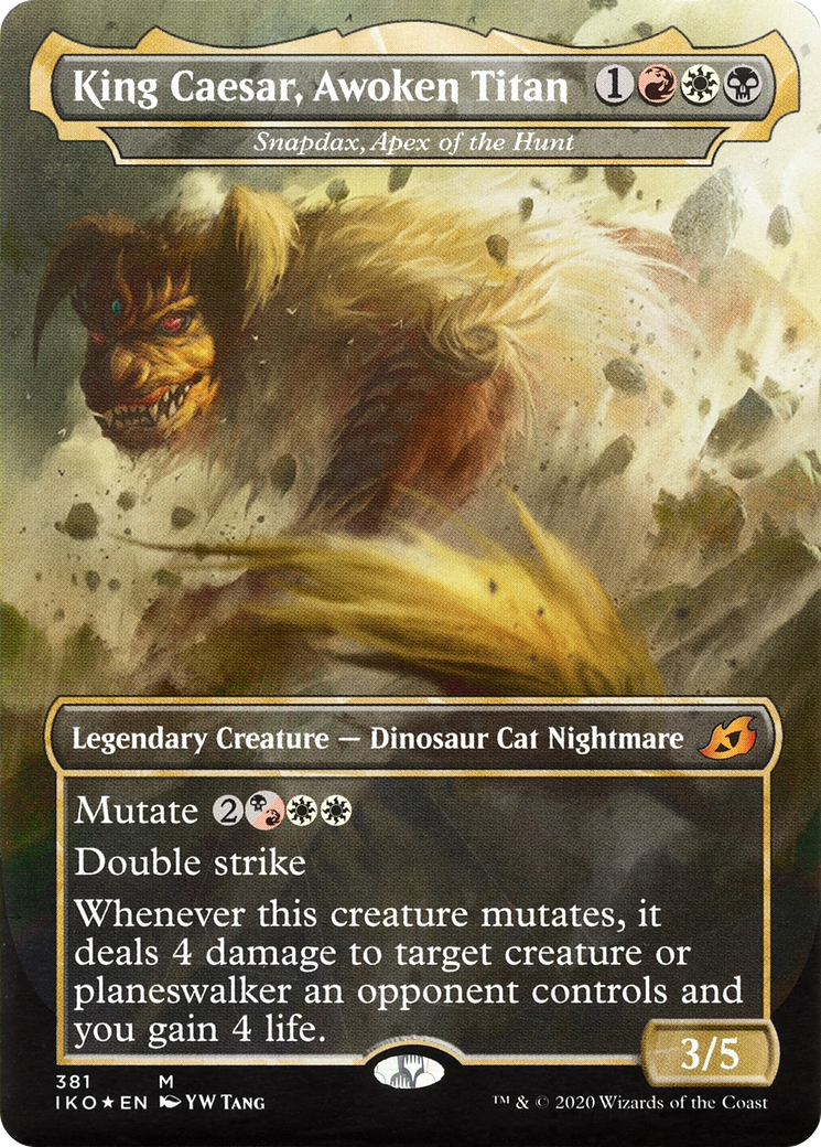 King Caesar, Awoken Titan - Snapdax, Apex of the Hunt (IKO-381) - Ikoria: Lair of Behemoths / King Caesar, Awoken Titan (Borderless) Foil