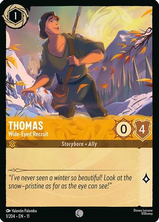 Thomas - Wide-Eyed Recruit (1/204) - Winterspell Cold Foil