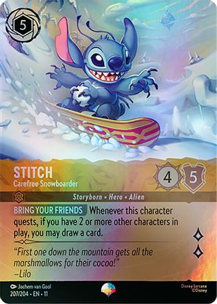 Stitch - Carefree Snowboarder (Epic) (207/204) - Winterspell Holofoil