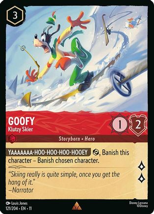 Goofy - Klutzy Skier (121/204) - Winterspell Cold Foil