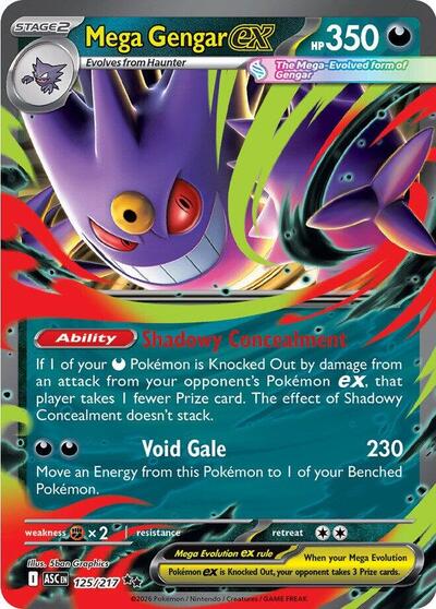 Mega Gengar ex 125/217  - Holofoil ME Ascended Heroes - Double Rare