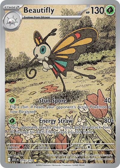 Beautifly 219/217  - Holofoil ME Ascended Heroes - Illustration Rare
