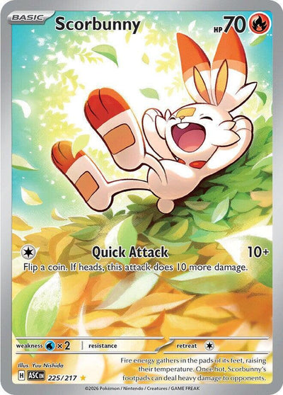 Scorbunny 225/217  - Holofoil ME Ascended Heroes - Illustration Rare