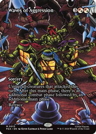 Waves of Aggression (Borderless) (PZA-013) - Teenage Mutant Ninja Turtles Eternal-Legal