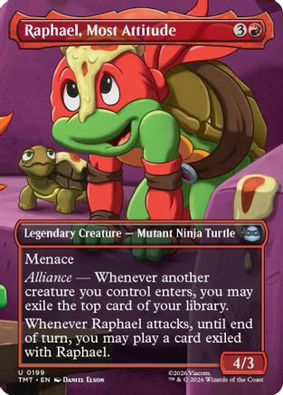 Raphael, Most Attitude (Borderless) (TMT-199) - Teenage Mutant Ninja Turtles Foil