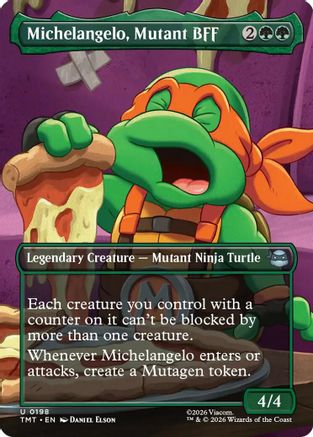 Michelangelo, Mutant BFF (Borderless) (TMT-198) - Teenage Mutant Ninja Turtles Foil